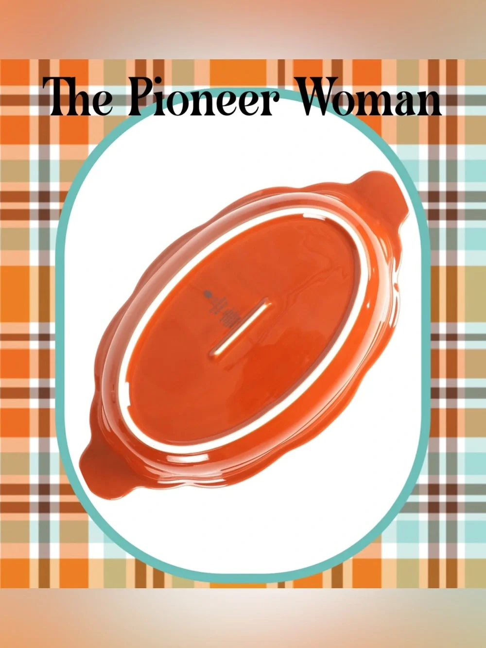 The Pioneer Woman 3 Quart Stoneware Ovel Pumpkin Baker W/Lid NIB!